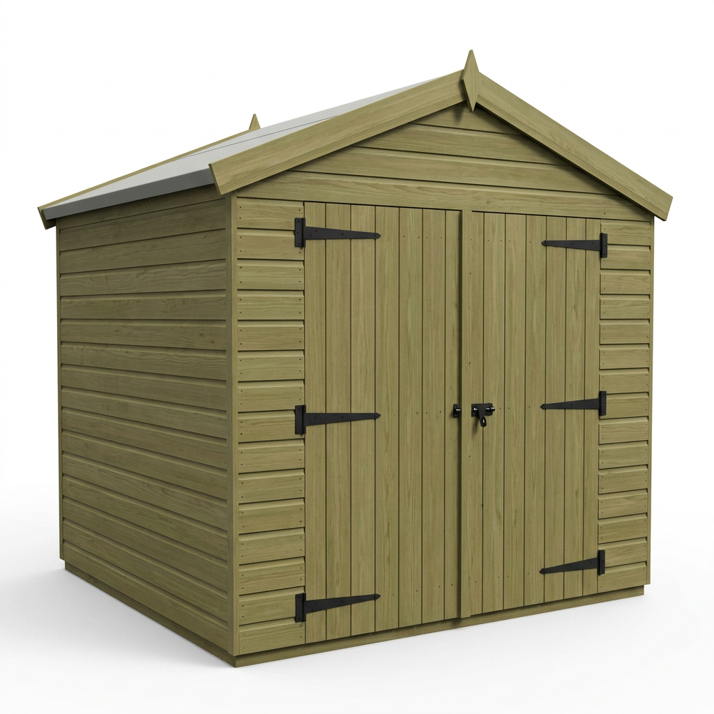 8 x 4 Apex Shed (Double Door, No Windows) - view 6