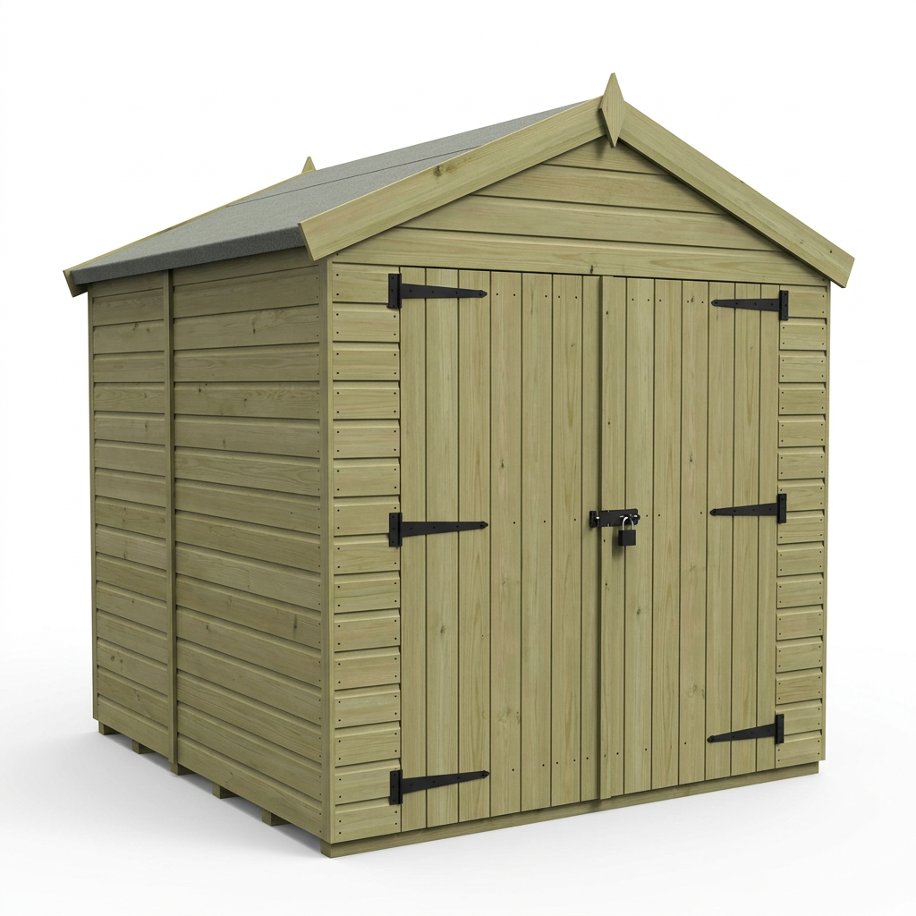 8 x 6 Apex Shed (Double Door, No Windows) - view 6