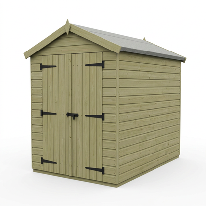 4 x 7 Apex Shed (Double Door, No Windows) - view 3
