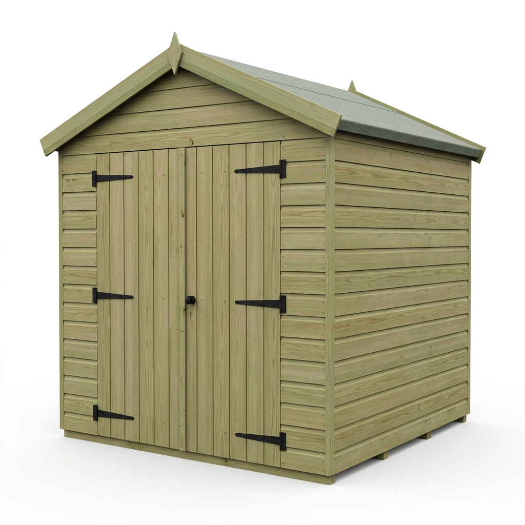 7 x 7 Apex Shed (Double Door, No Windows) - view 3