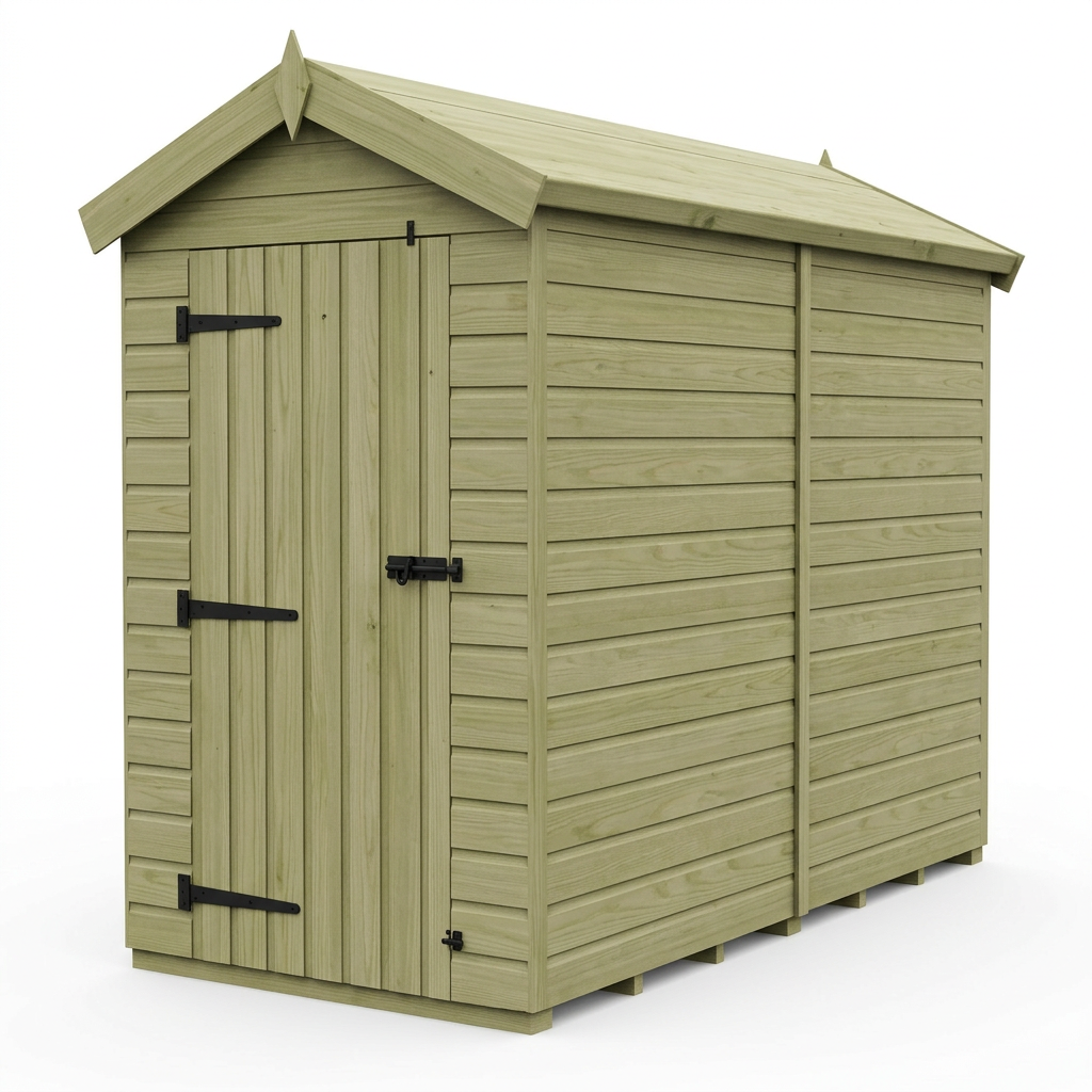 4 x 8 Apex Shed (Double Door, No Windows) - view 5