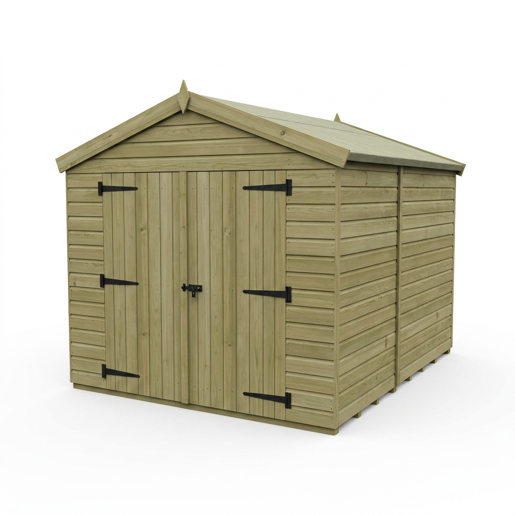 8 x 9 Apex Shed (Double Door, No Windows) - view 4