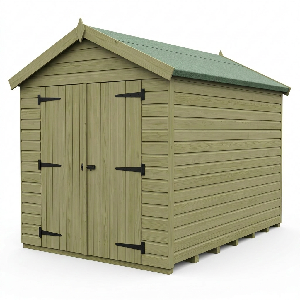 6 x 10 Apex Shed (Double Door, No Windows) - view 3
