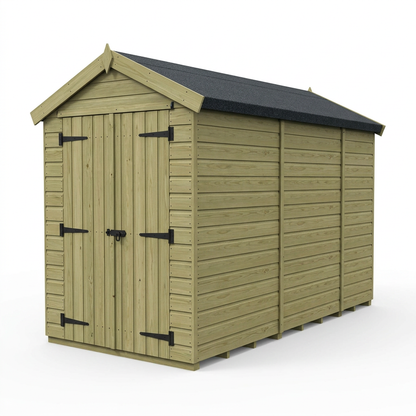 4 x 11 Apex Shed (Double Door, No Windows) - view 4