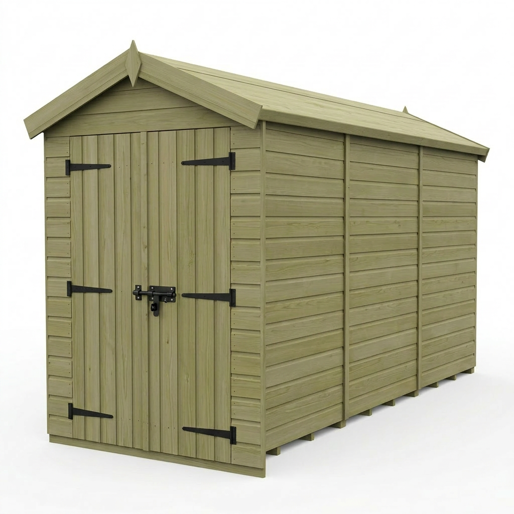 4 x 12 Apex Shed (Double Door, No Windows) - view 4
