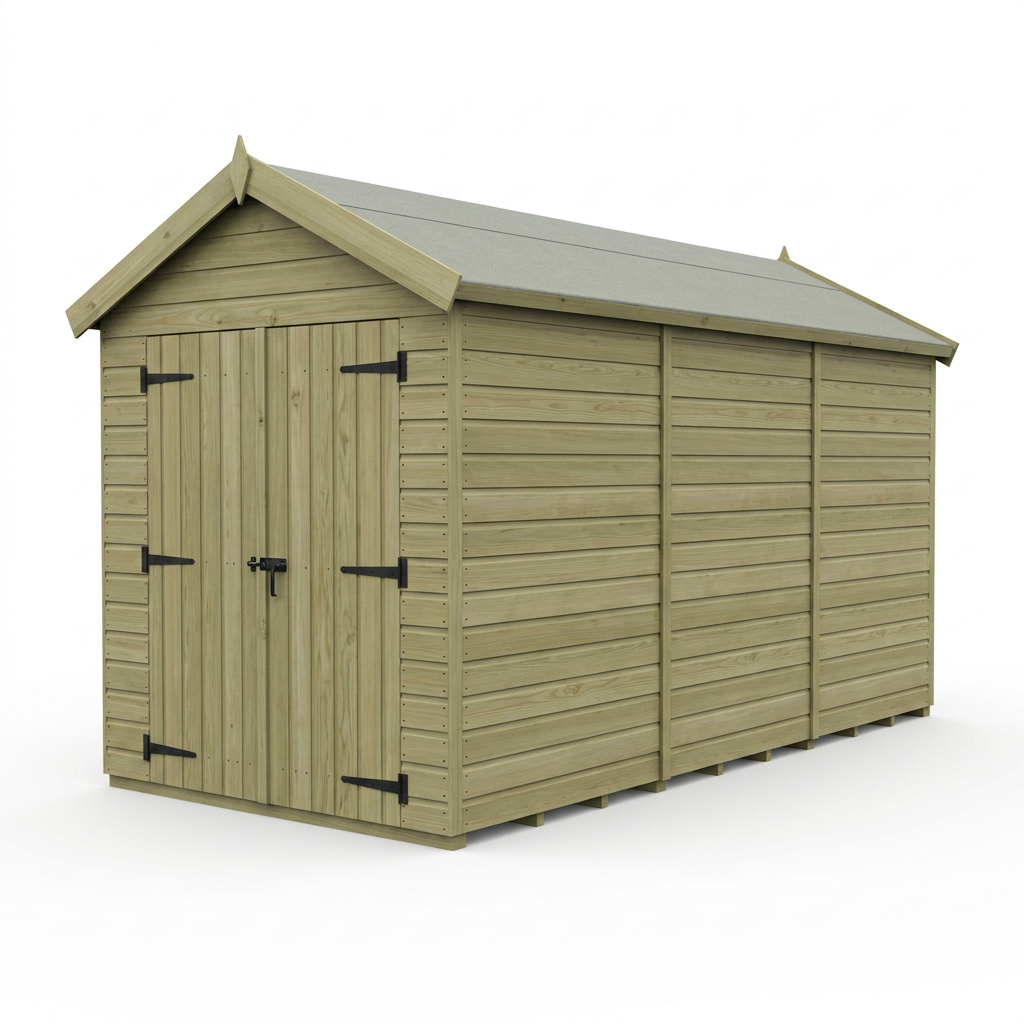 6 x 12 Apex Shed (Double Door, No Windows) - view 4