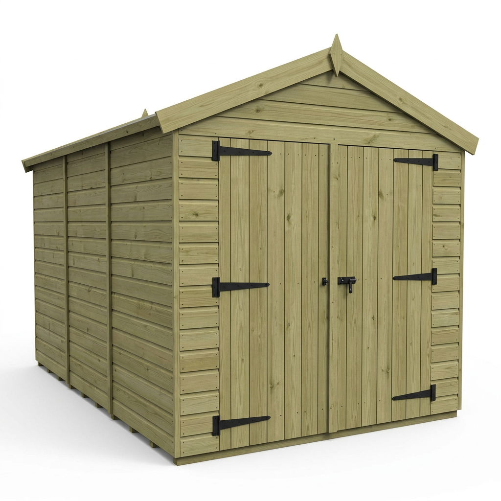 8 x 12 Apex Shed (Double Door, No Windows) - view 3
