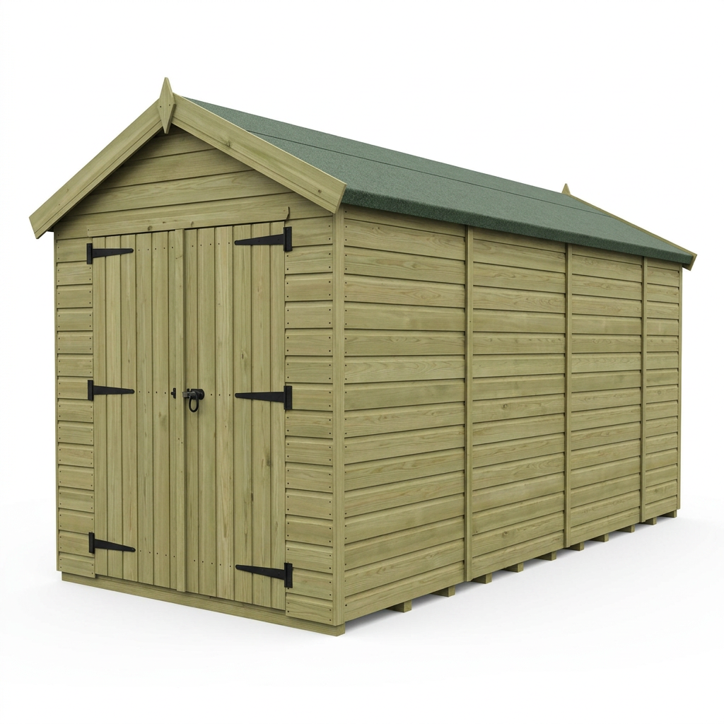 6 x 13 Apex Shed (Double Door, No Windows) - view 3