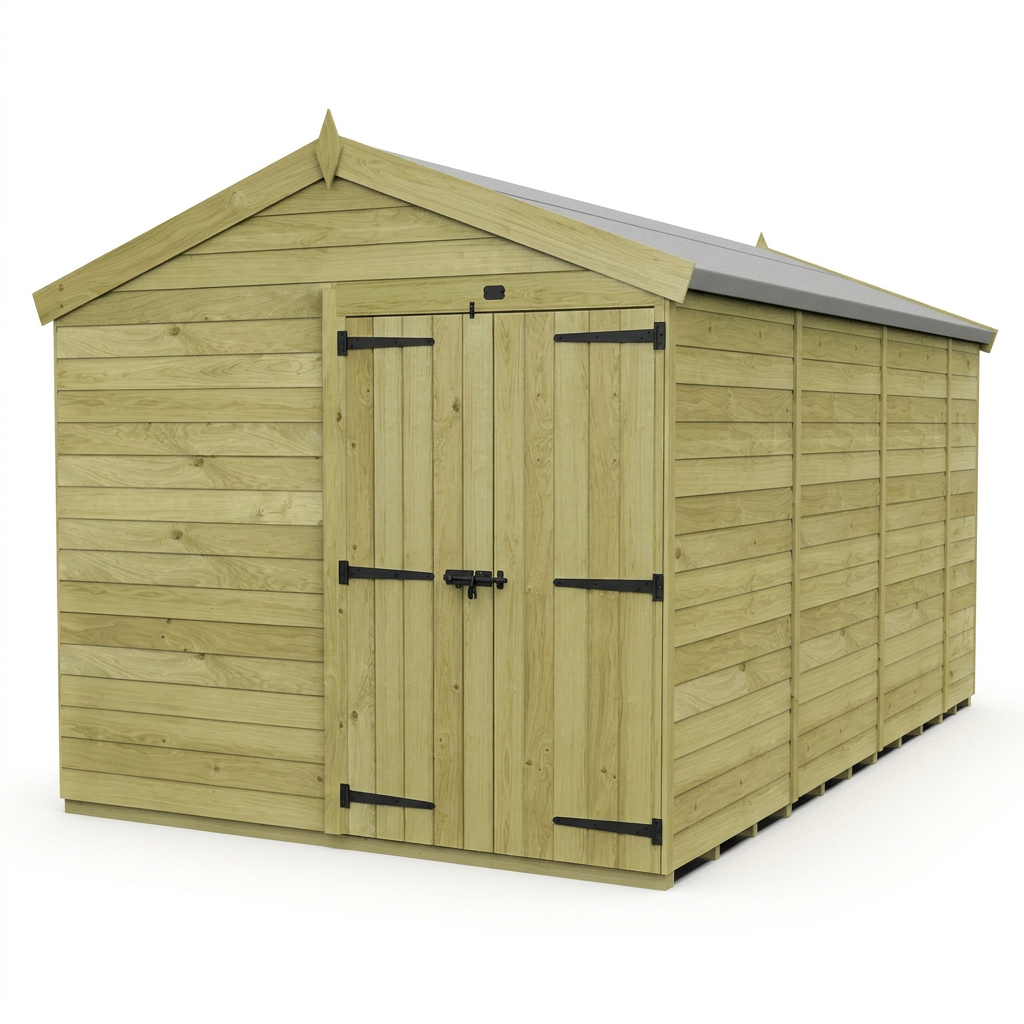 8 x 13 Apex Shed (Double Door, No Windows) - view 4