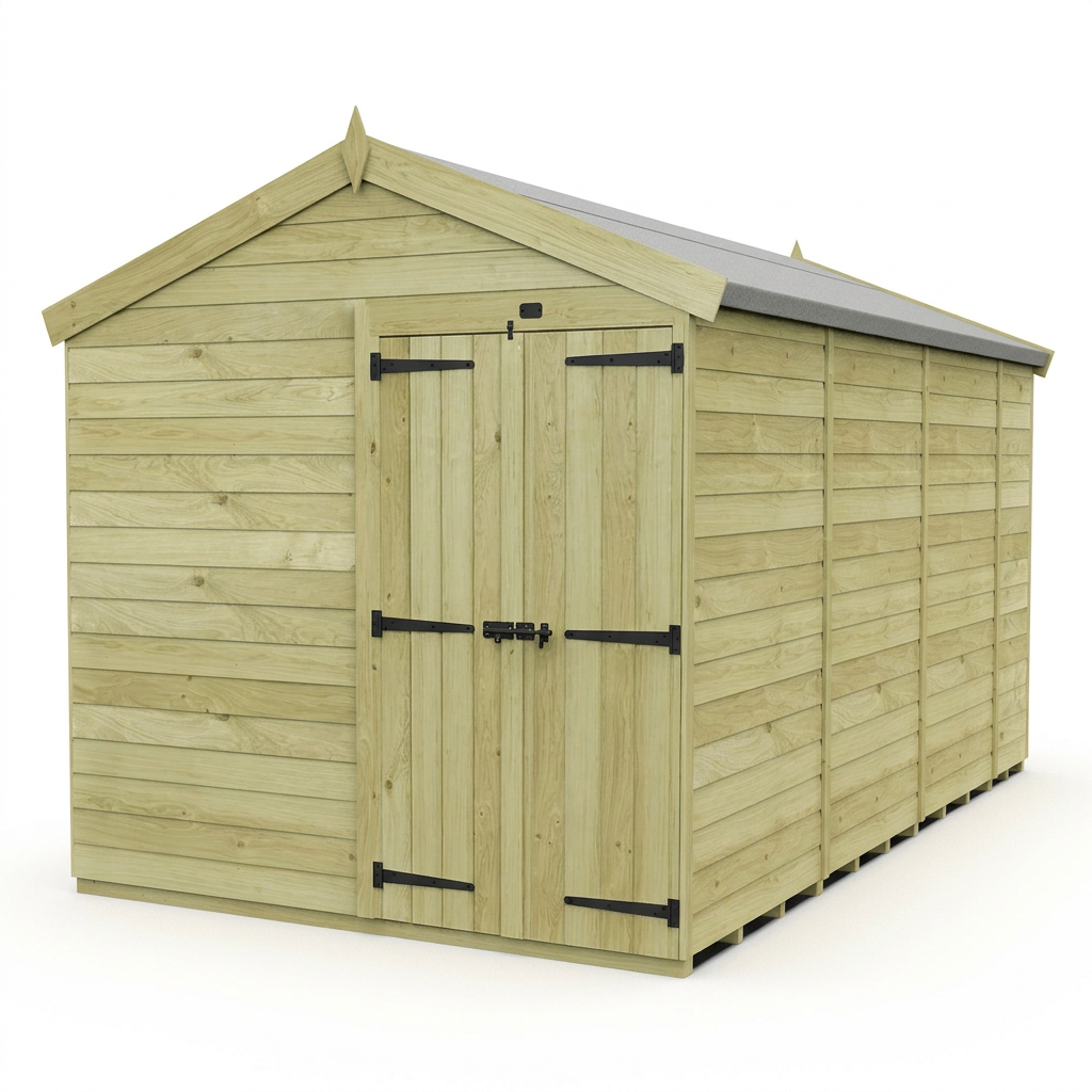 8 x 14 Apex Shed (Double Door, No Windows) - view 5