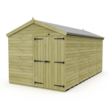8 x 16 Apex Shed (Double Door, No Windows) - view 4