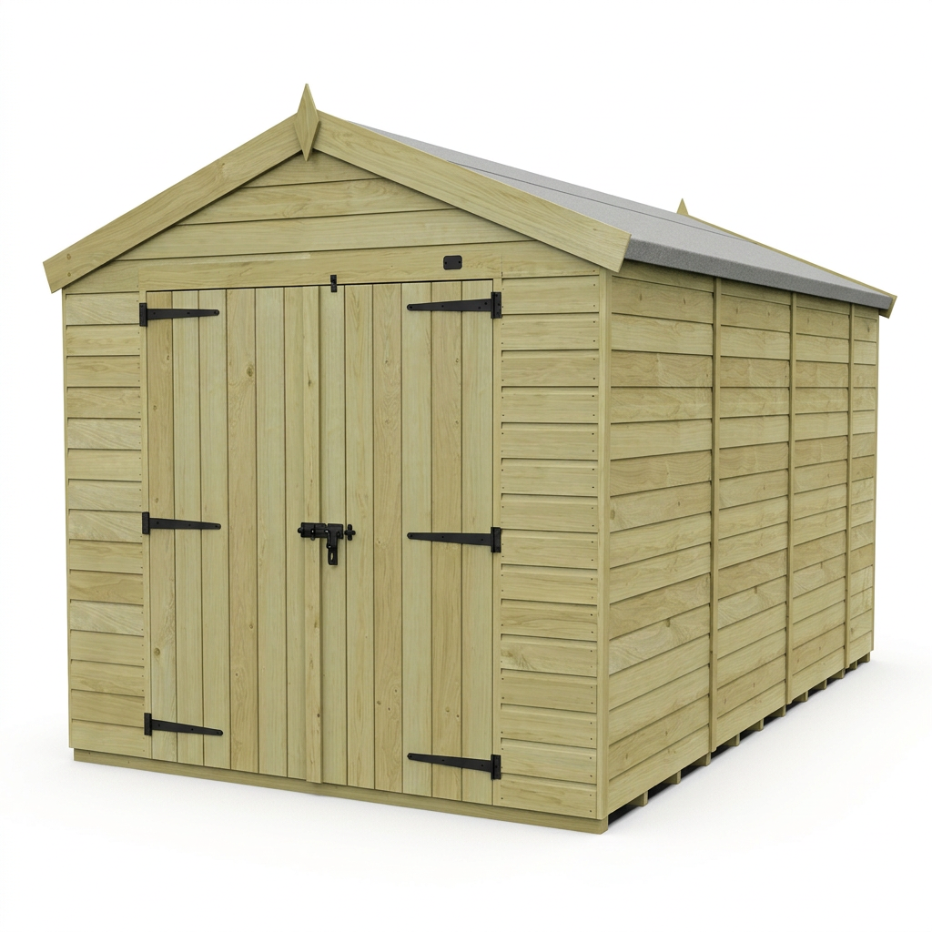 8 x 15 Apex Shed (Double Door, No Windows) - view 4