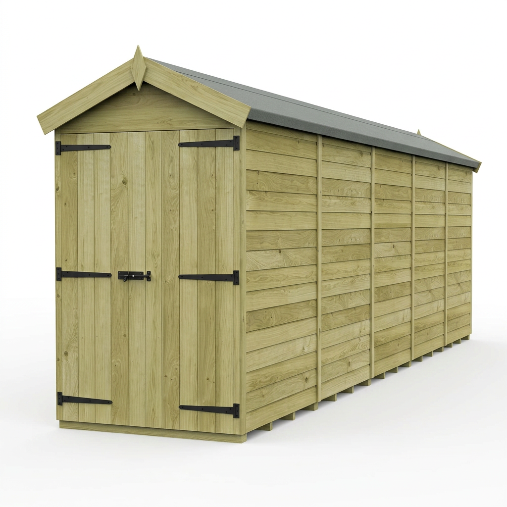 4 x 20 Apex Shed (Double Door, No Windows) - view 4