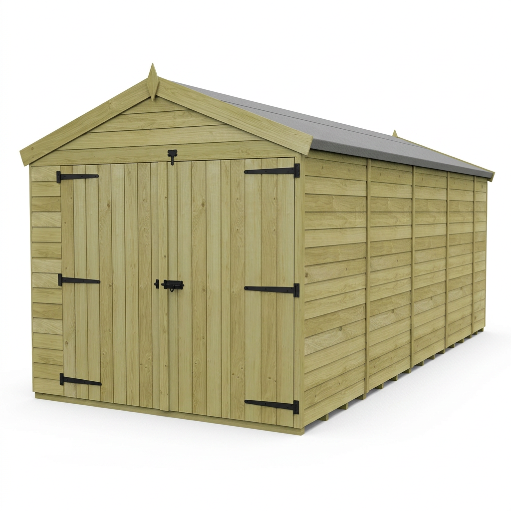 8 x 17 Apex Shed (Double Door, No Windows) - view 4