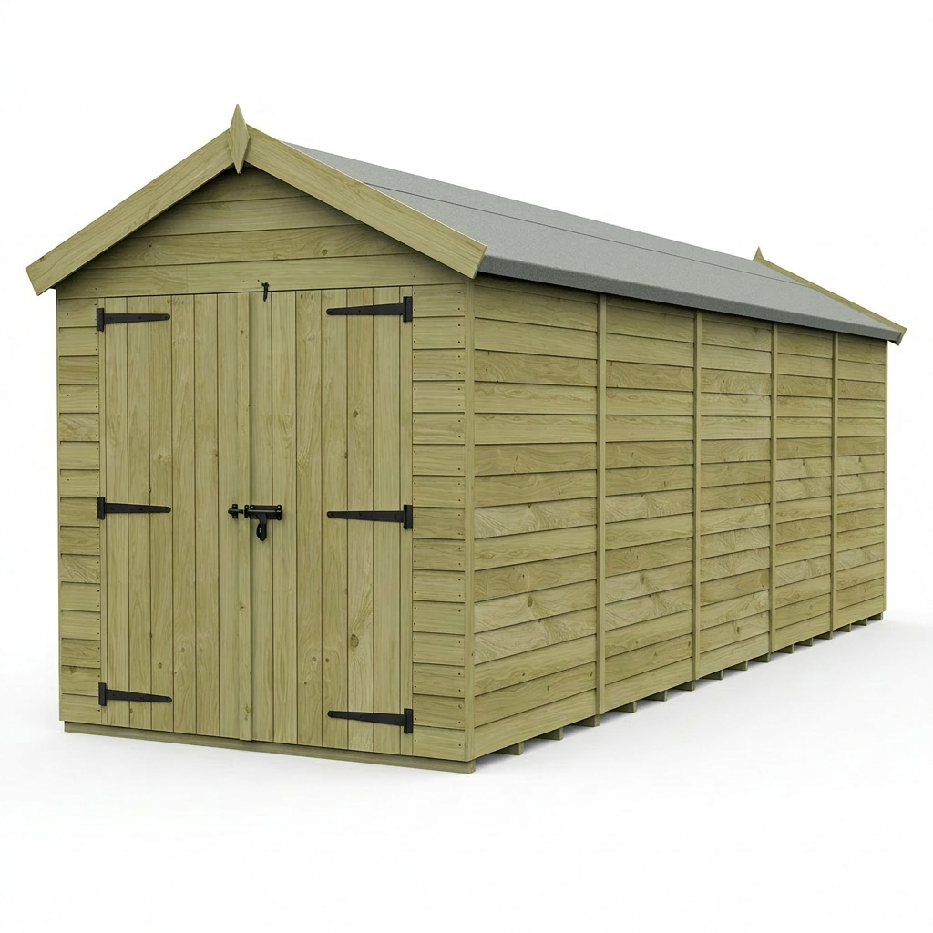 6 x 20 Apex Shed (Double Door, No Windows) - view 5