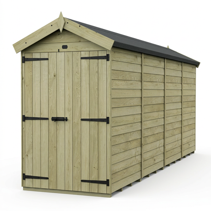 4 x 16 Apex Shed (Double Door, No Windows) - view 4