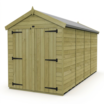 8 x 19 Apex Shed (Double Door, No Windows) - view 4