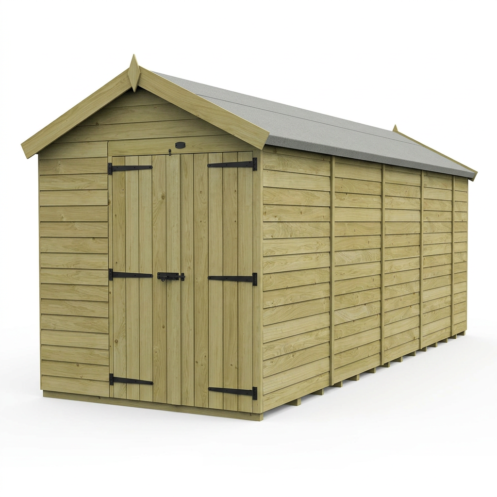 6 x 17 Apex Shed (Double Door, No Windows) - view 4