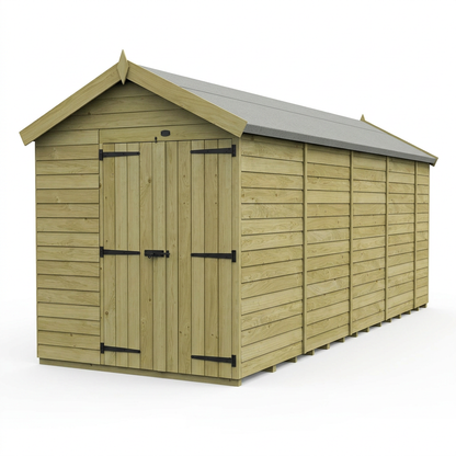 6 x 17 Apex Shed (Double Door, No Windows) - view 4