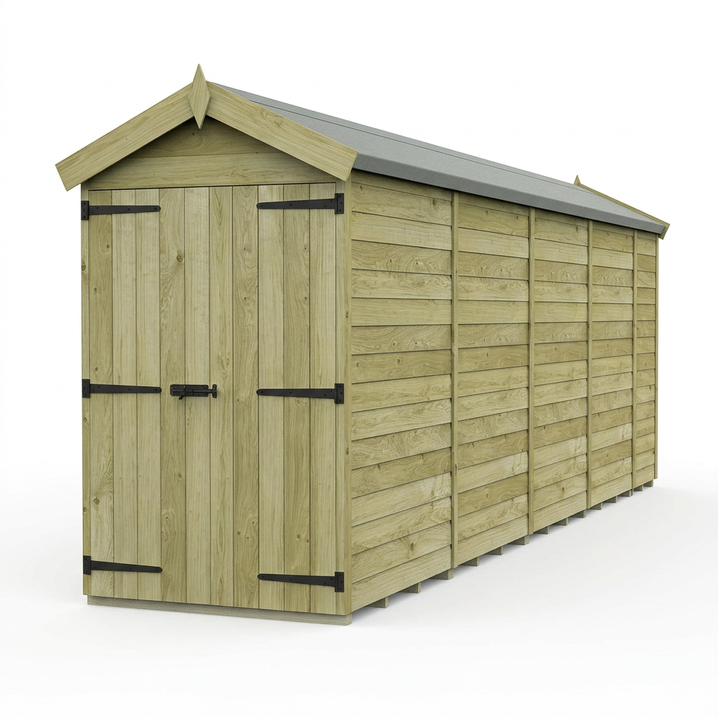 4 x 18 Apex Shed (Double Door, No Windows) - view 4