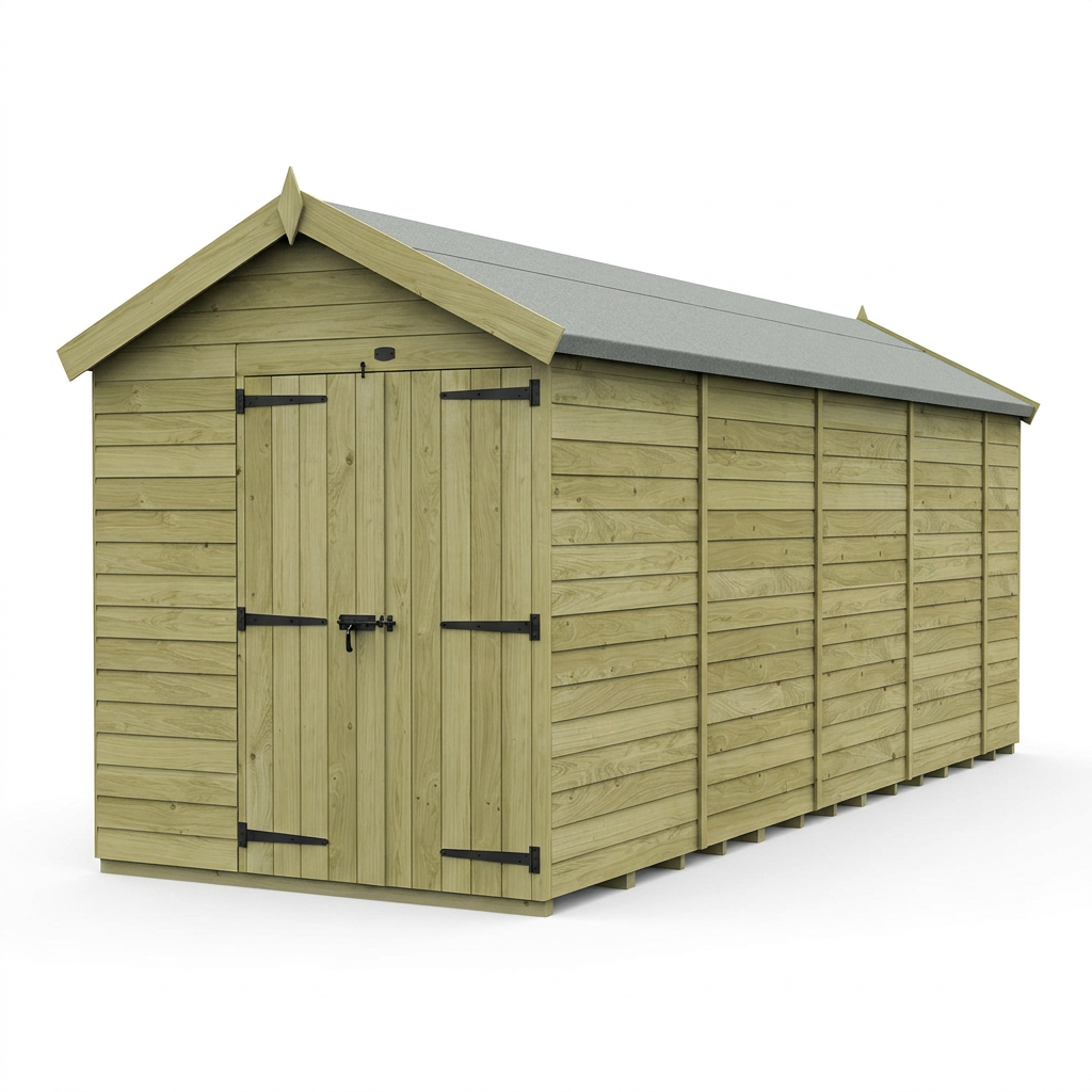 6 x 18 Apex Shed (Double Door, No Windows) - view 5