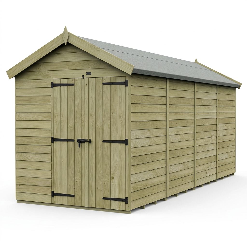 7 x 15 Apex Shed (Double Door, No Windows) - view 5