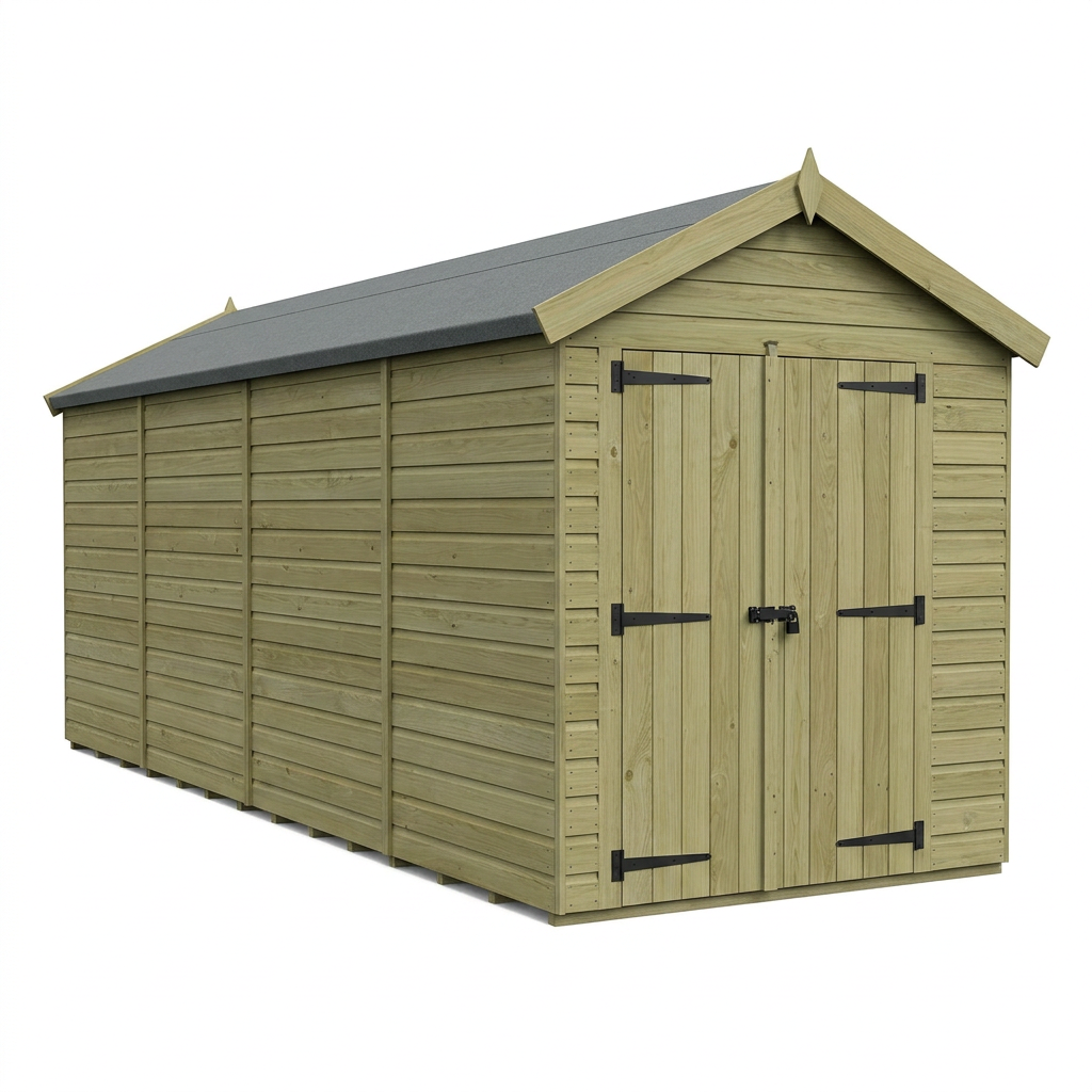 7 x 18 Apex Shed (Double Door, No Windows) - view 3