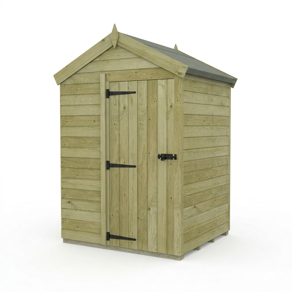 5 x 4 Apex Shed (Single Door, No Windows) - view 3