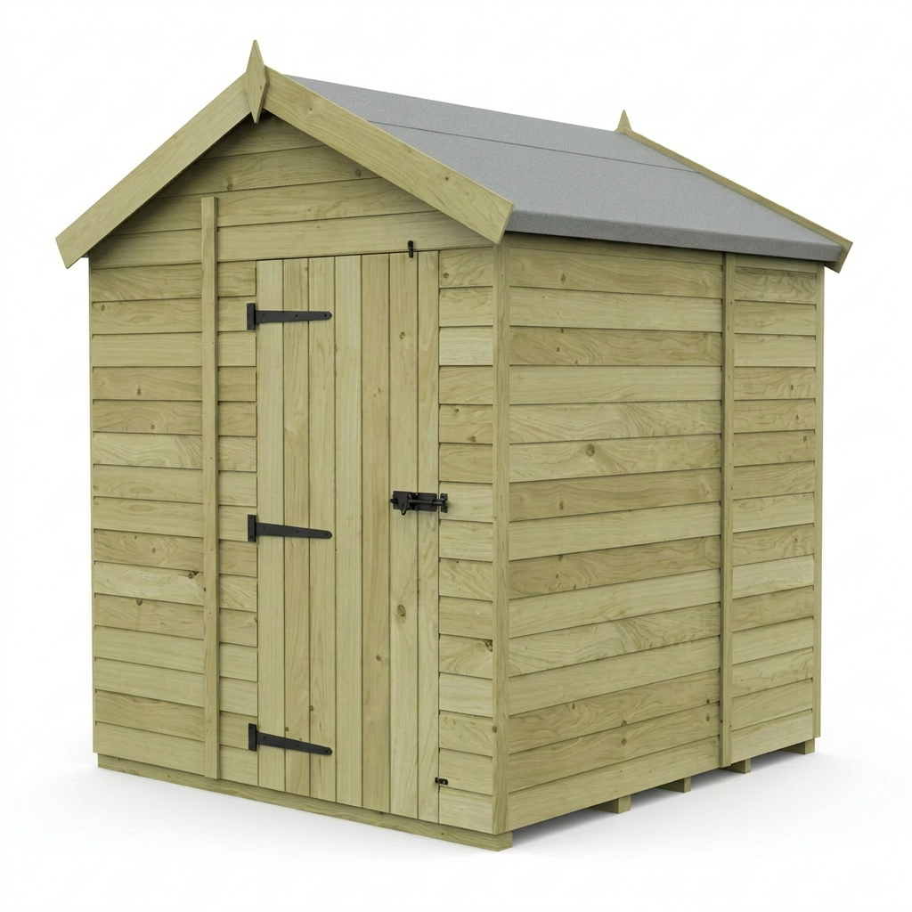6 x 5 Apex Shed (Single Door, No Windows) - view 4