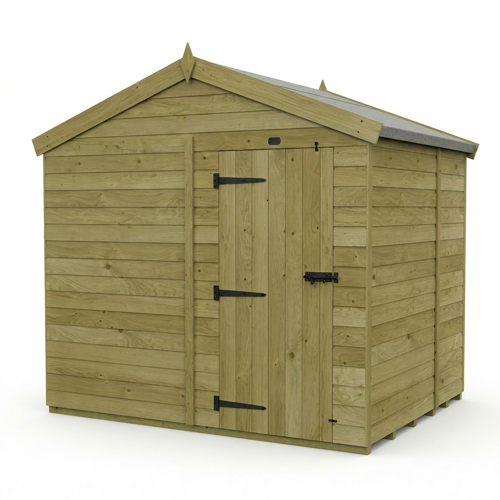 8 x 5 Apex Shed (Single Door, No Windows) - view 4