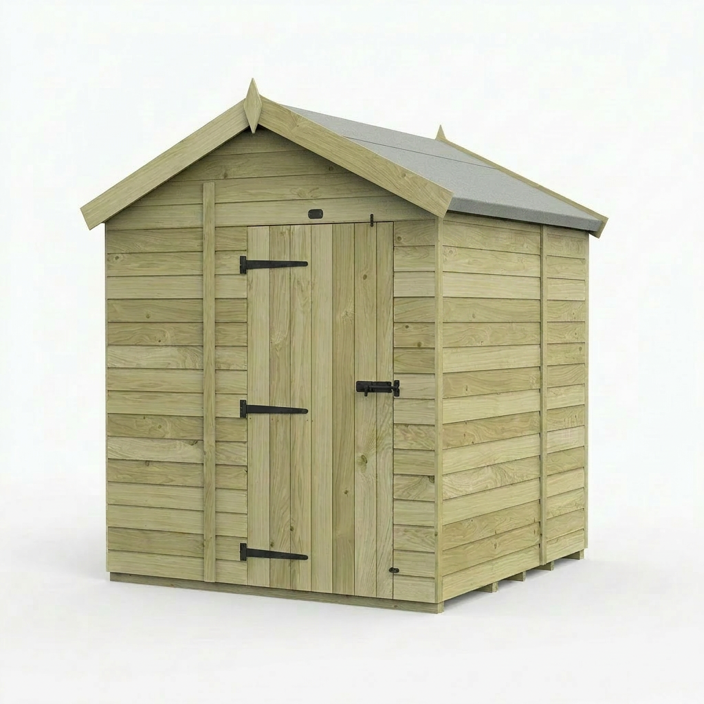 6 x 6 Apex Shed (Single Door, No Windows) - view 5