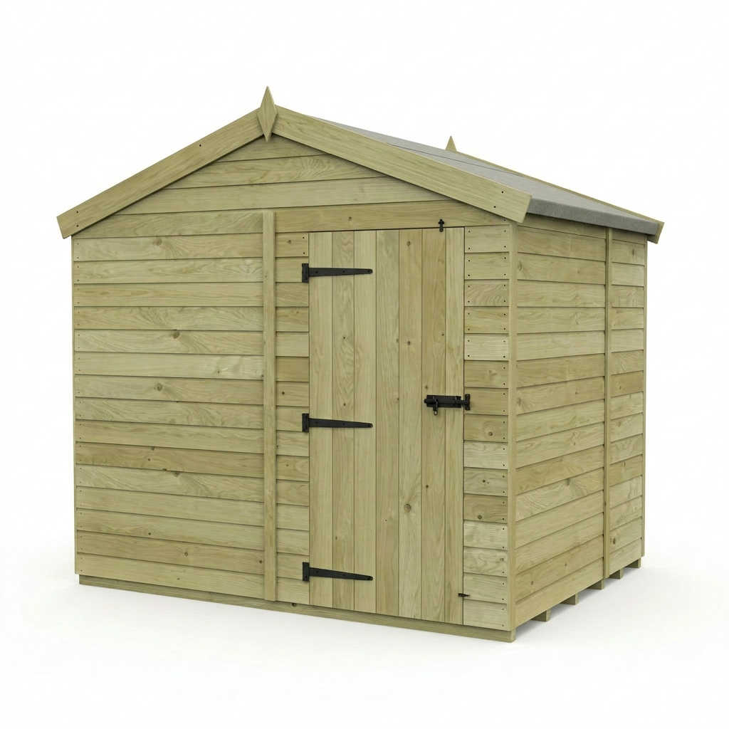 8 x 7 Apex Shed (Single Door, No Windows) - view 4