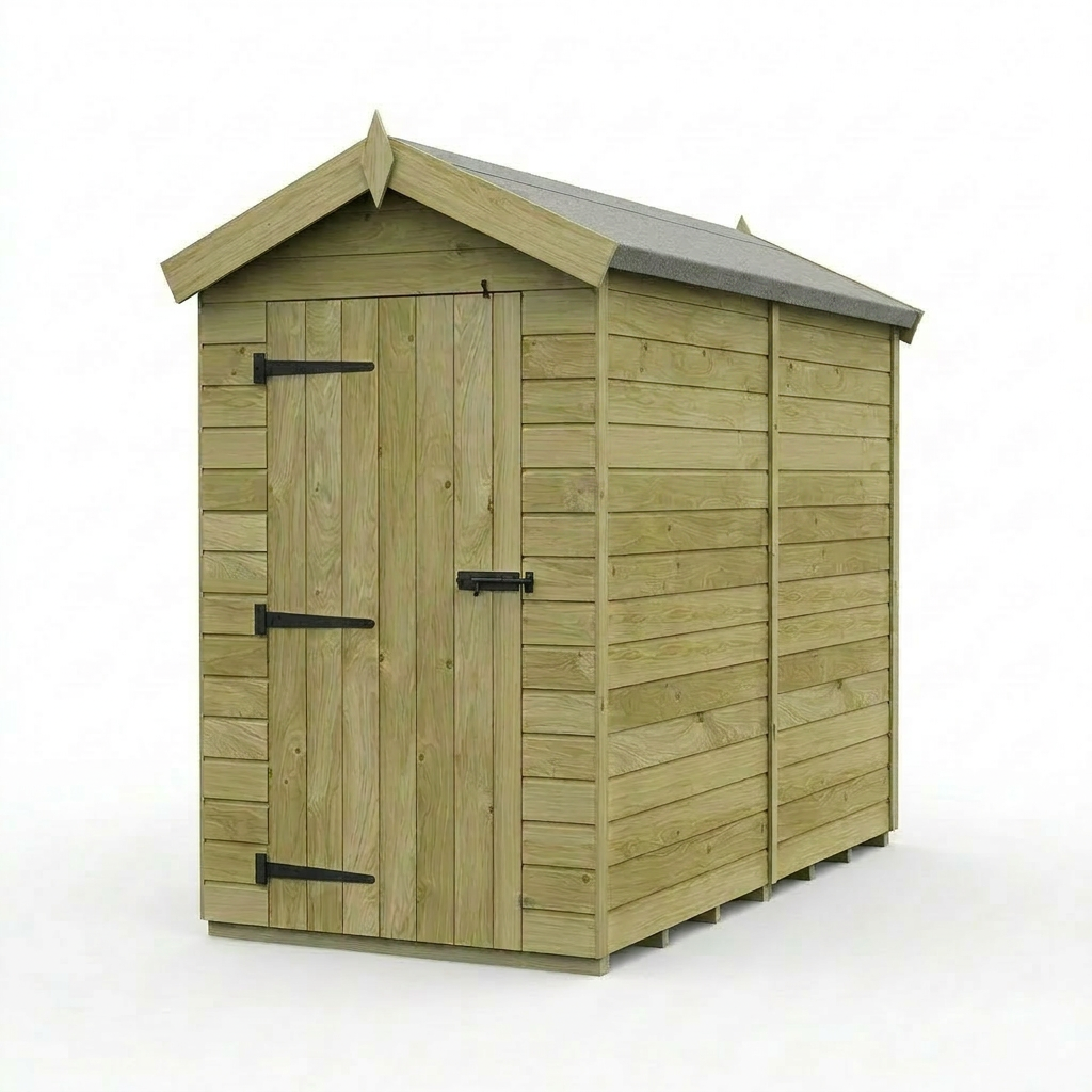 4 x 8 Apex Shed (Single Door, No Windows) - view 4
