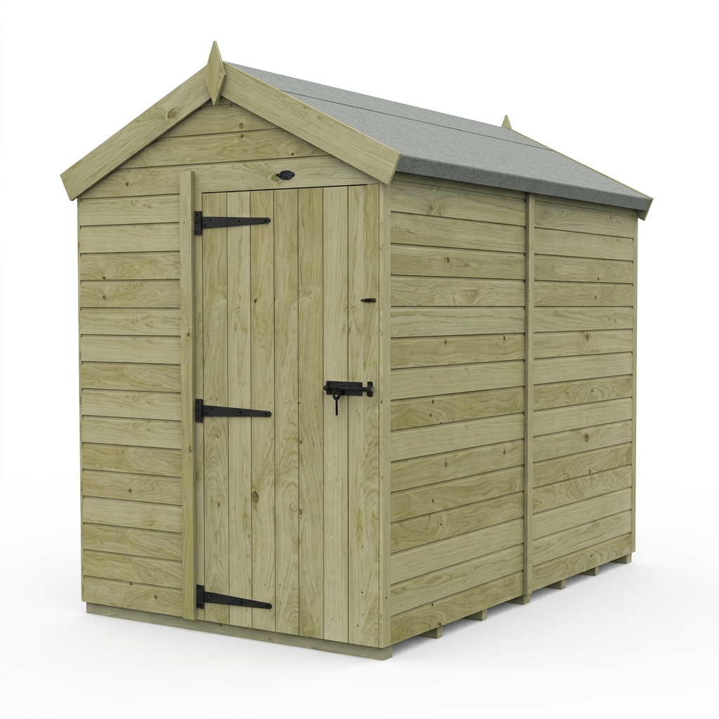 5 x 8 Apex Shed (Single Door, No Windows) - view 4