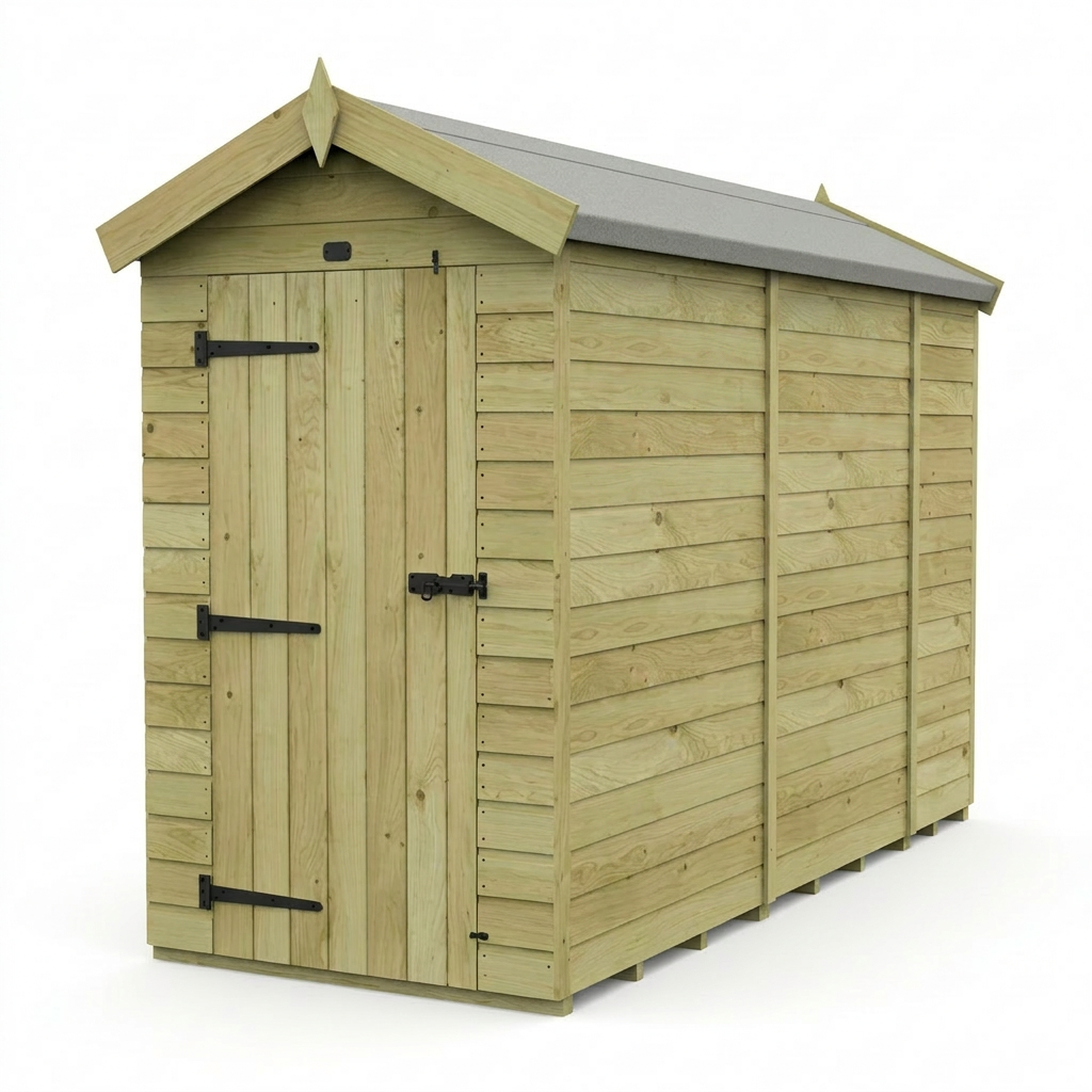 4 x 9 Apex Shed (Single Door, No Windows) - view 4