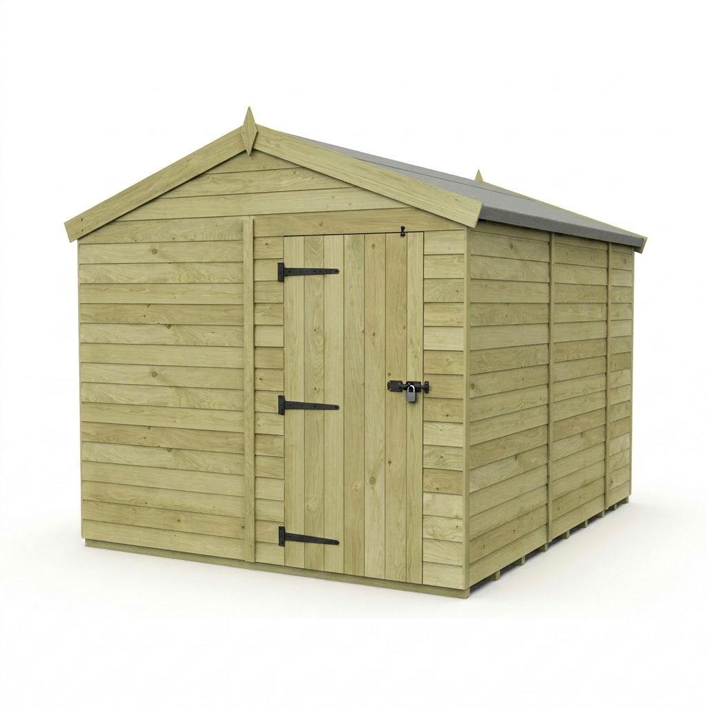 8 x 9 Apex Shed (Single Door, No Windows) - view 4