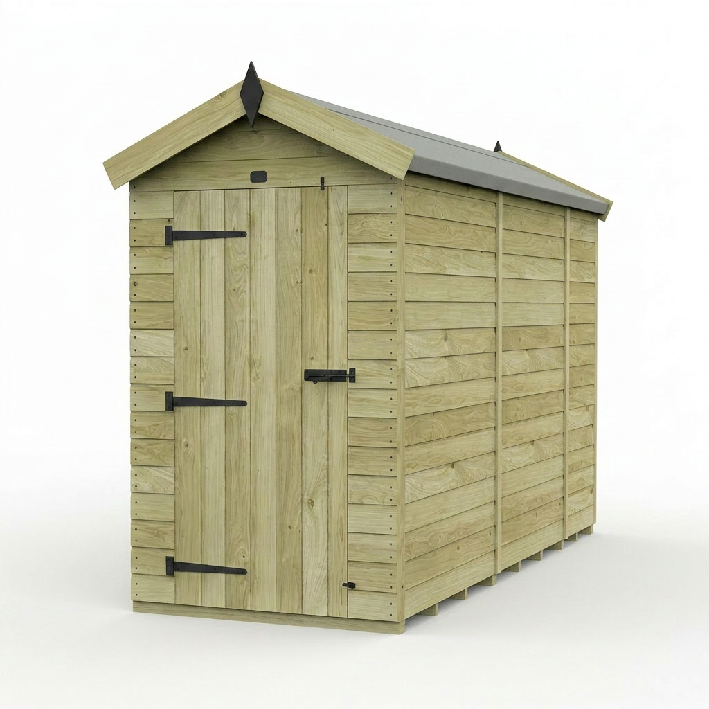 4 x 10 Apex Shed (Single Door, No Windows) - view 4