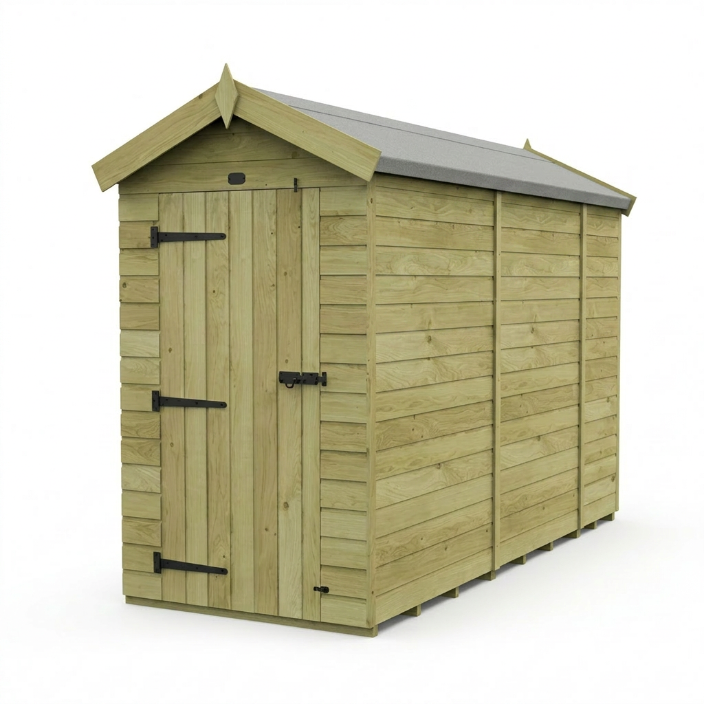 4 x 11 Apex Shed (Single Door, No Windows) - view 4