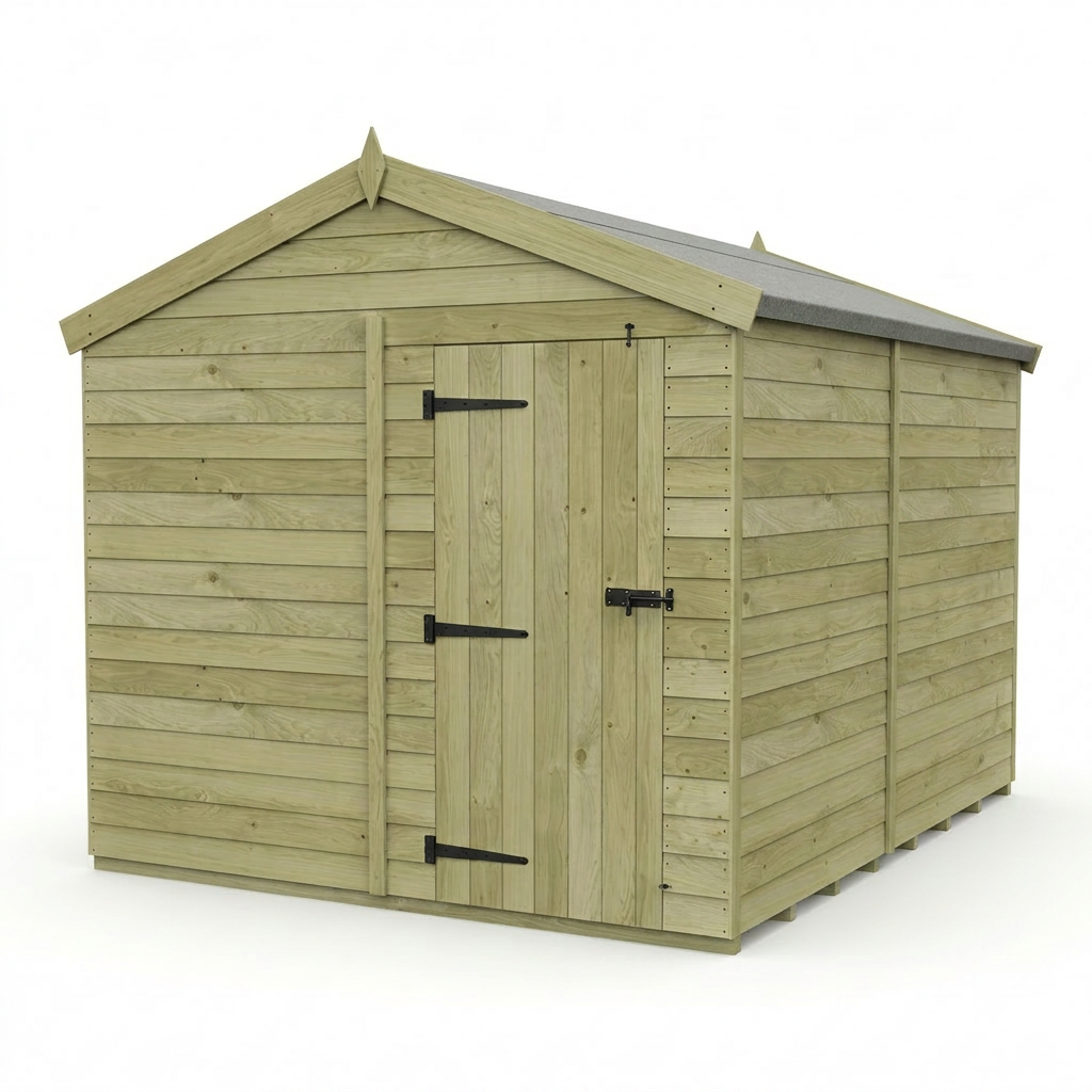 8 x 11 Apex Shed (Single Door, No Windows) - view 4