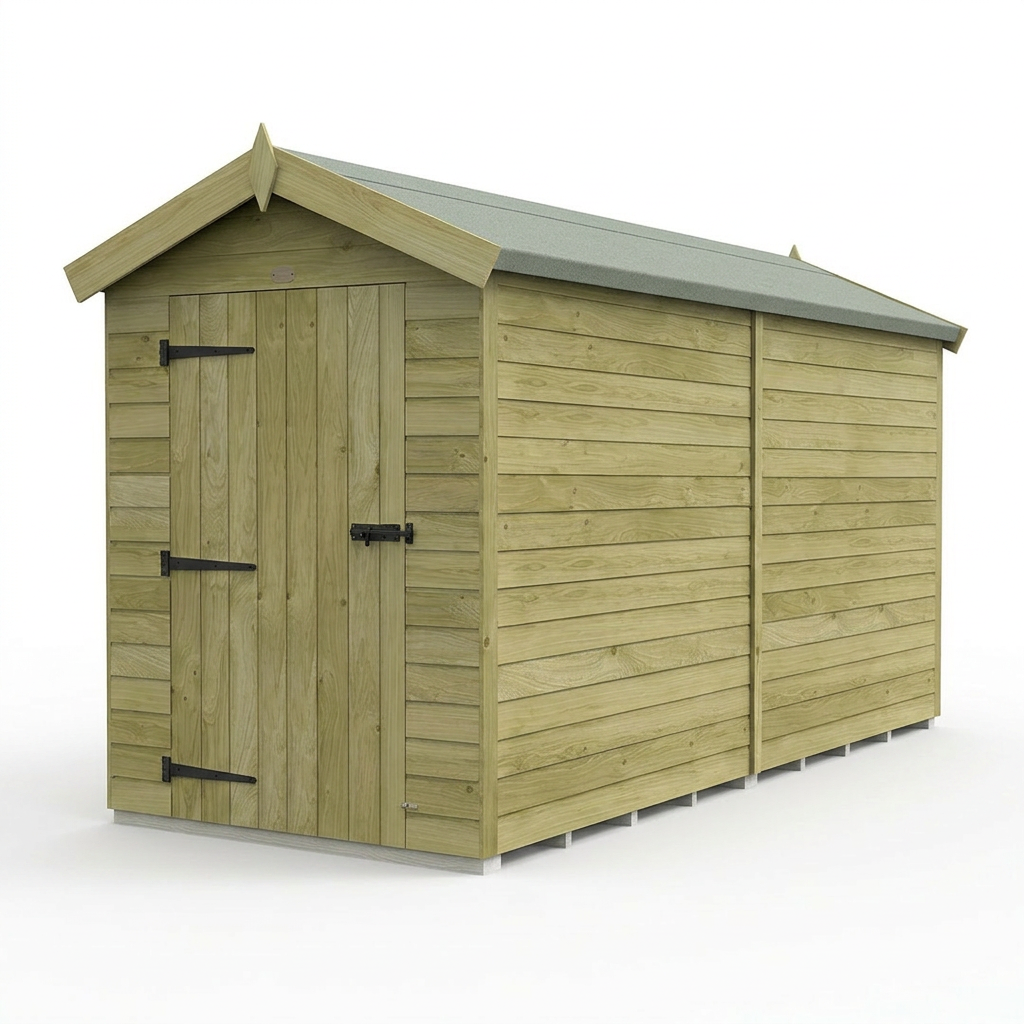 4 x 12 Apex Shed (Single Door, No Windows) - view 4