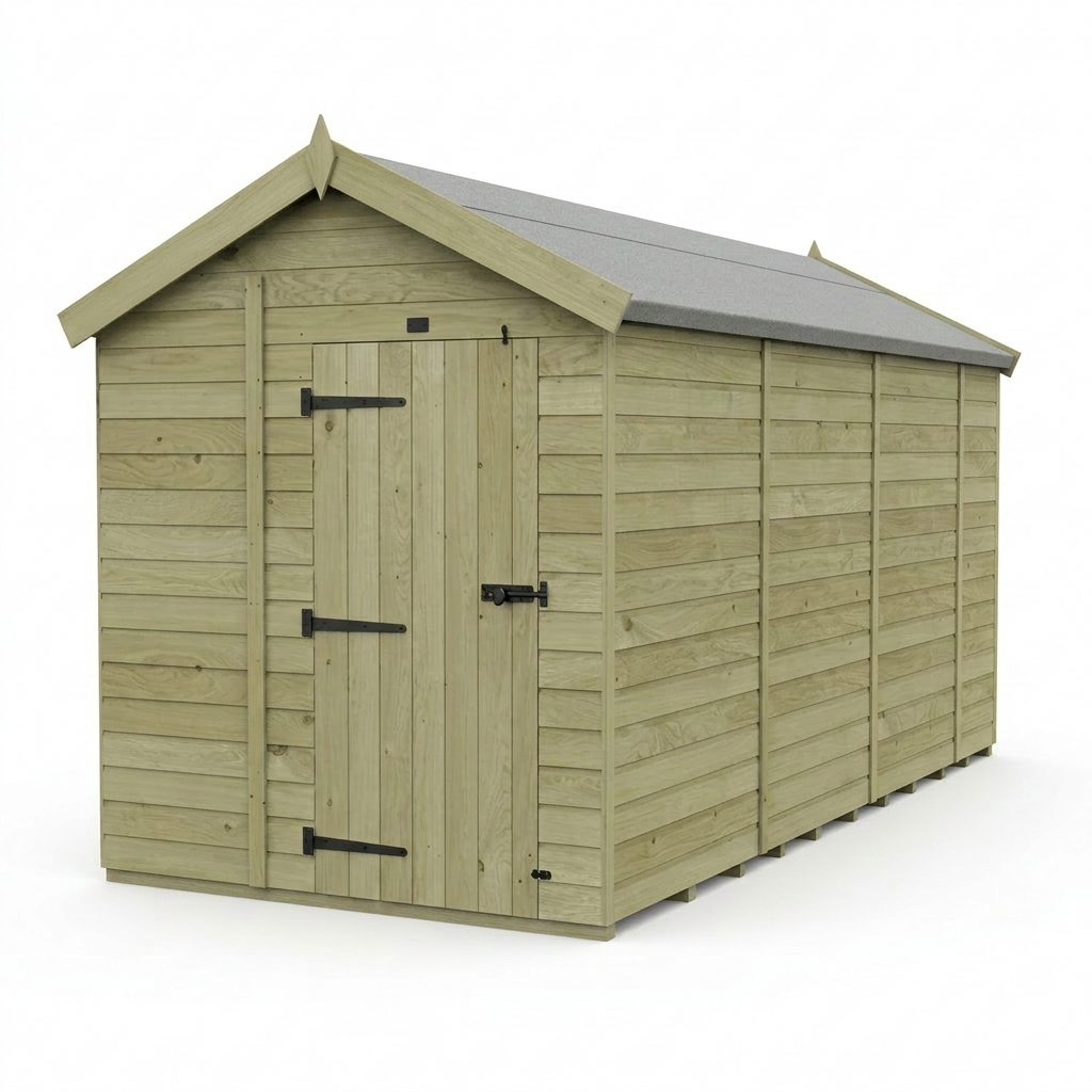 6 x 14 Apex Shed (Single Door, No Windows) - view 4