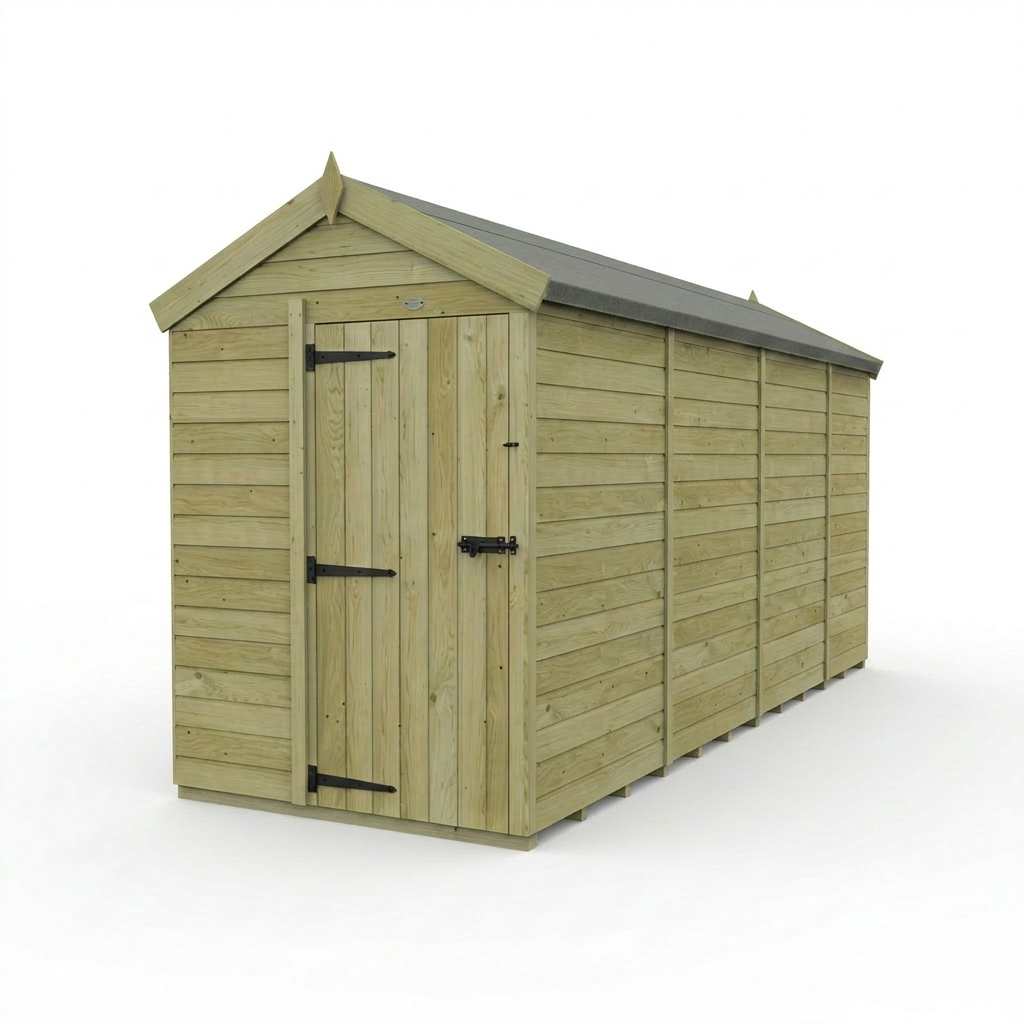 5 x 15 Apex Shed (Single Door, No Windows) - view 4