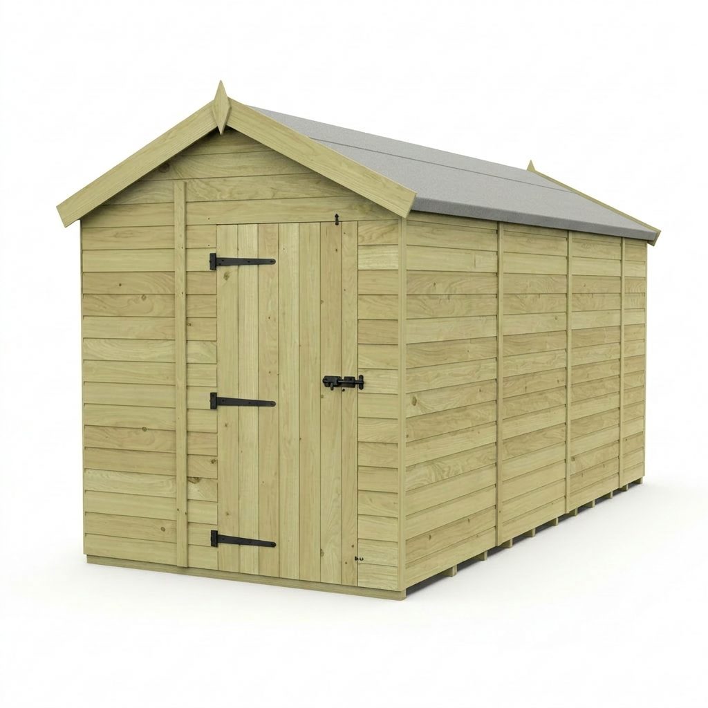 6 x 15 Apex Shed (Single Door, No Windows) - view 4