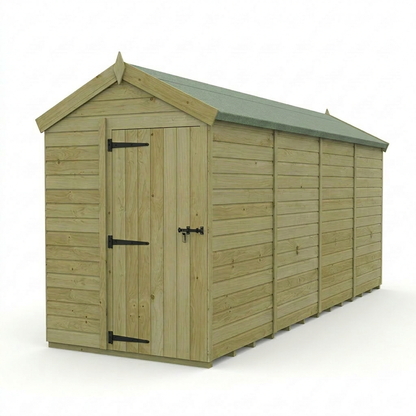 5 x 16 Apex Shed (Single Door, No Windows) - view 4
