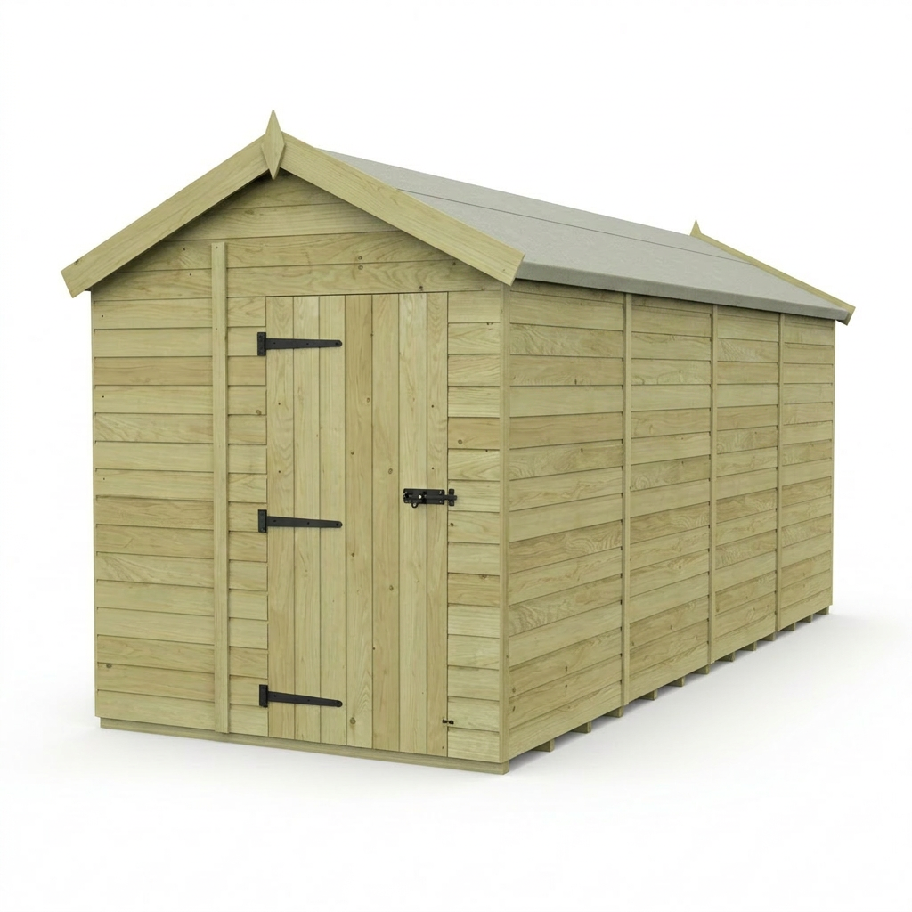 6 x 16 Apex Shed (Single Door, No Windows) - view 5