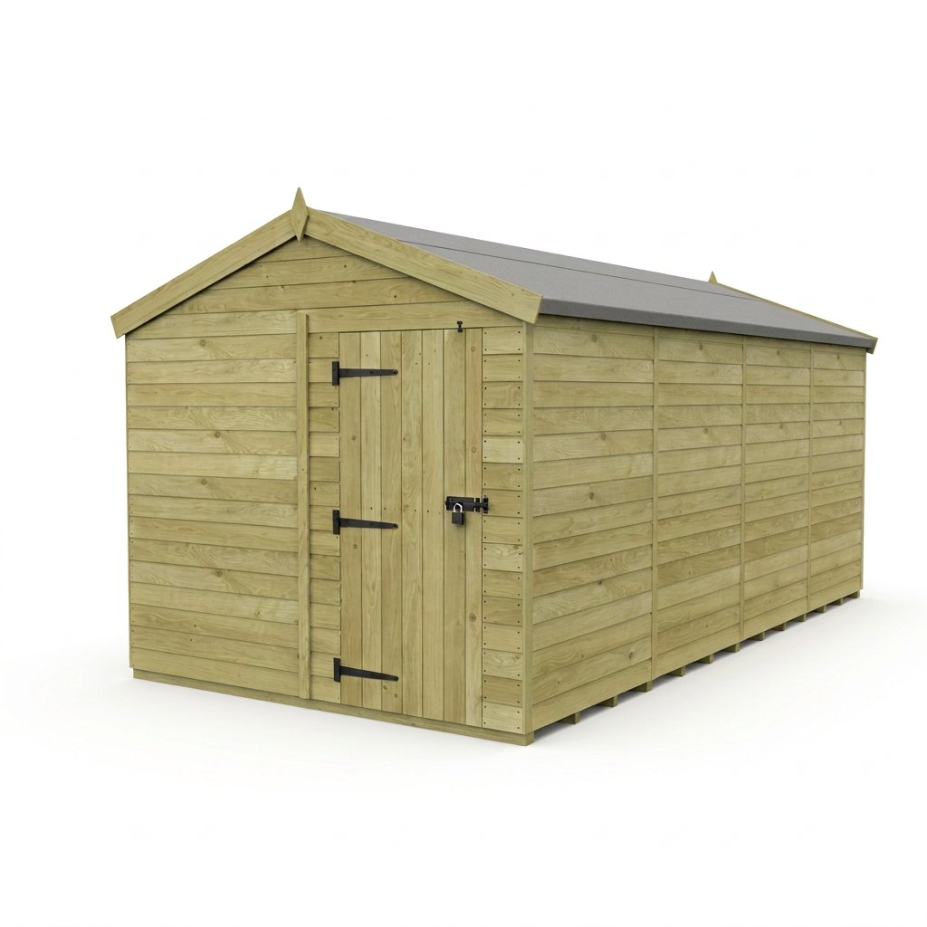 8 x 16 Apex Shed (Single Door, No Windows) - view 4