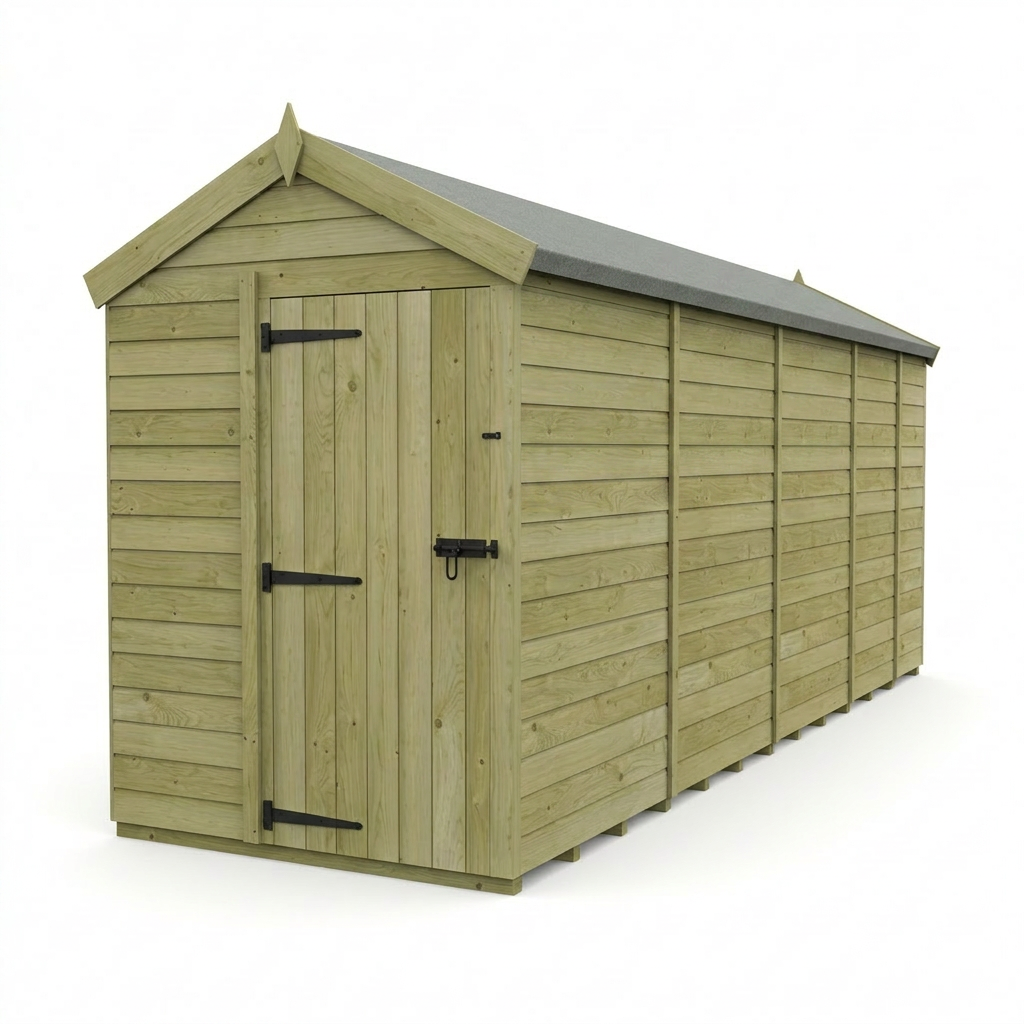 5 x 17 Apex Shed (Single Door, No Windows) - view 4