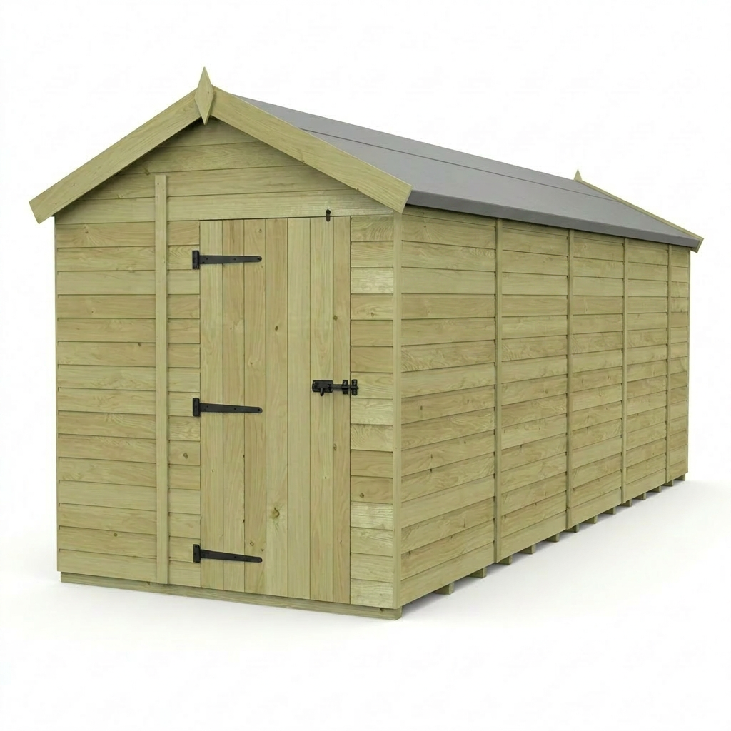 7 x 17 Apex Shed (Single Door, No Windows) - view 4