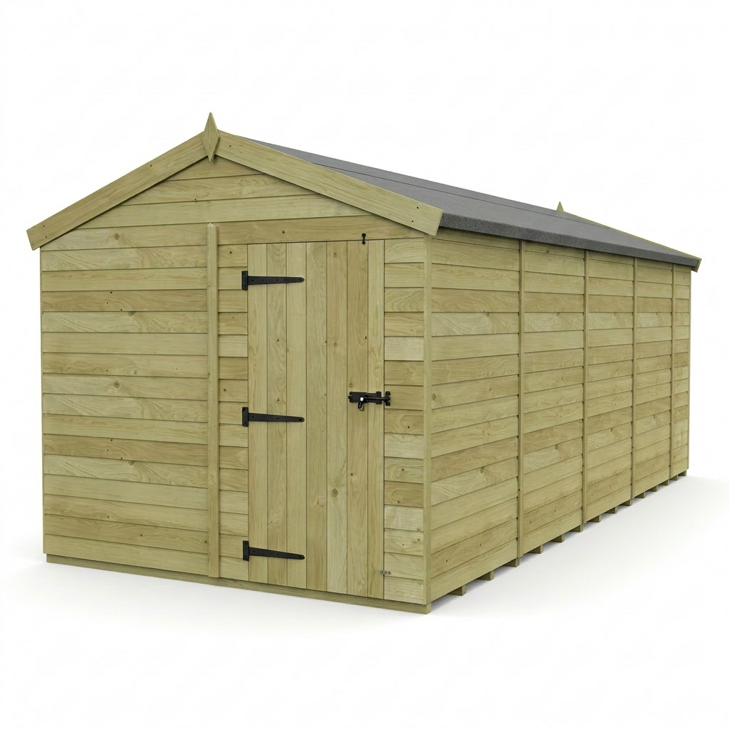 8 x 17 Apex Shed (Single Door, No Windows) - view 4