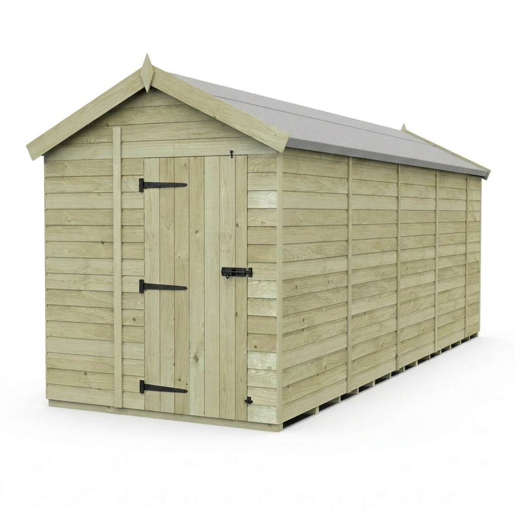 6 x 18 Apex Shed (Single Door, No Windows) - view 4